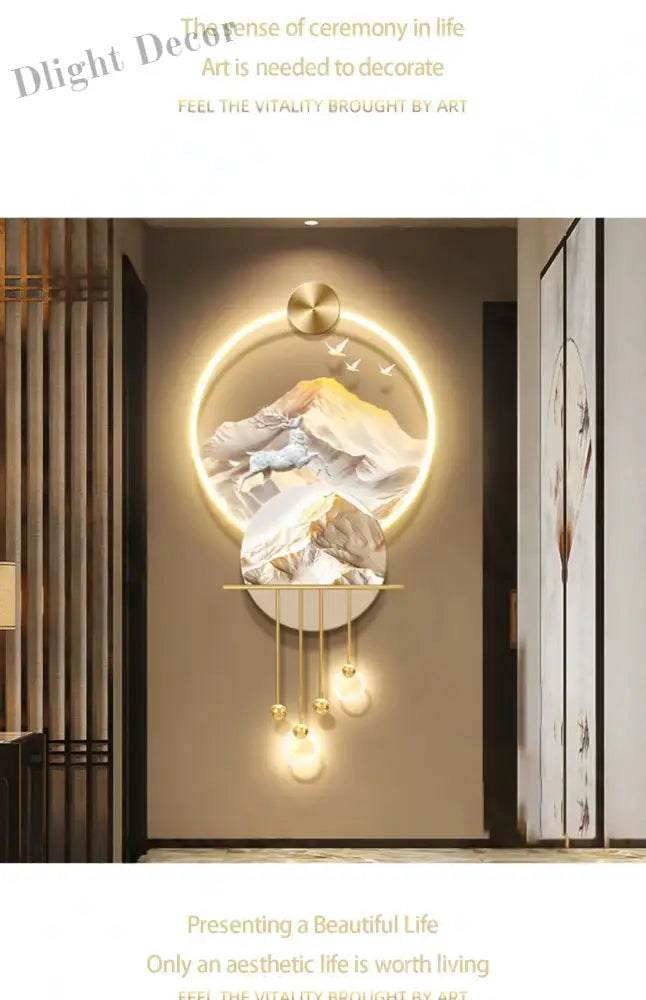 Dlight Decor Elk Mural LED Wall Light Pendant Wall Art
