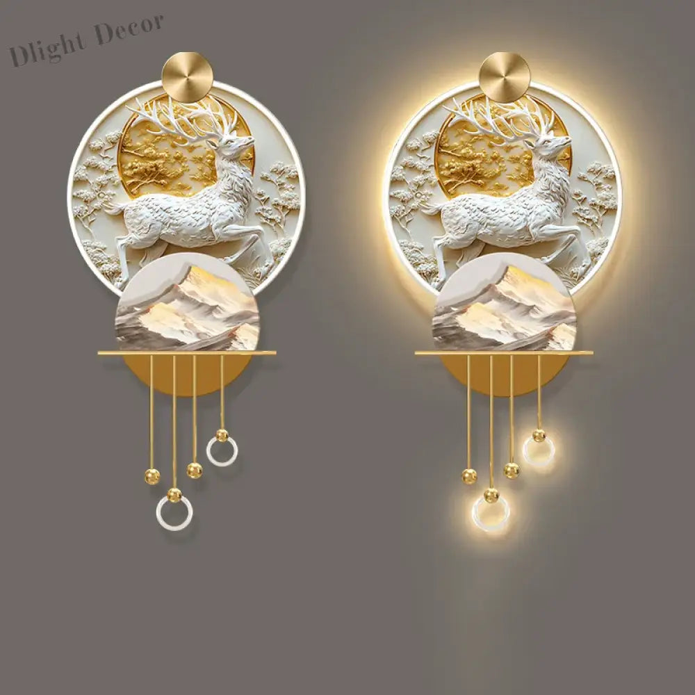 Dlight Decor Elk Mural LED Wall Light Pendant C / NON dimm cool light / 50X100CM Wall Art