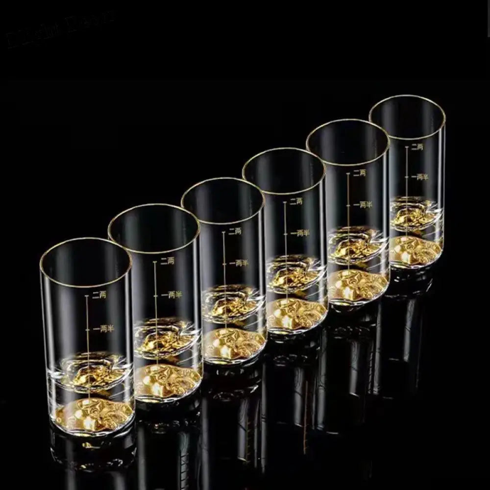 Dlight Decor Golden Line Brandy Glass Set 100ml x6 100ml / 6pcs Glass