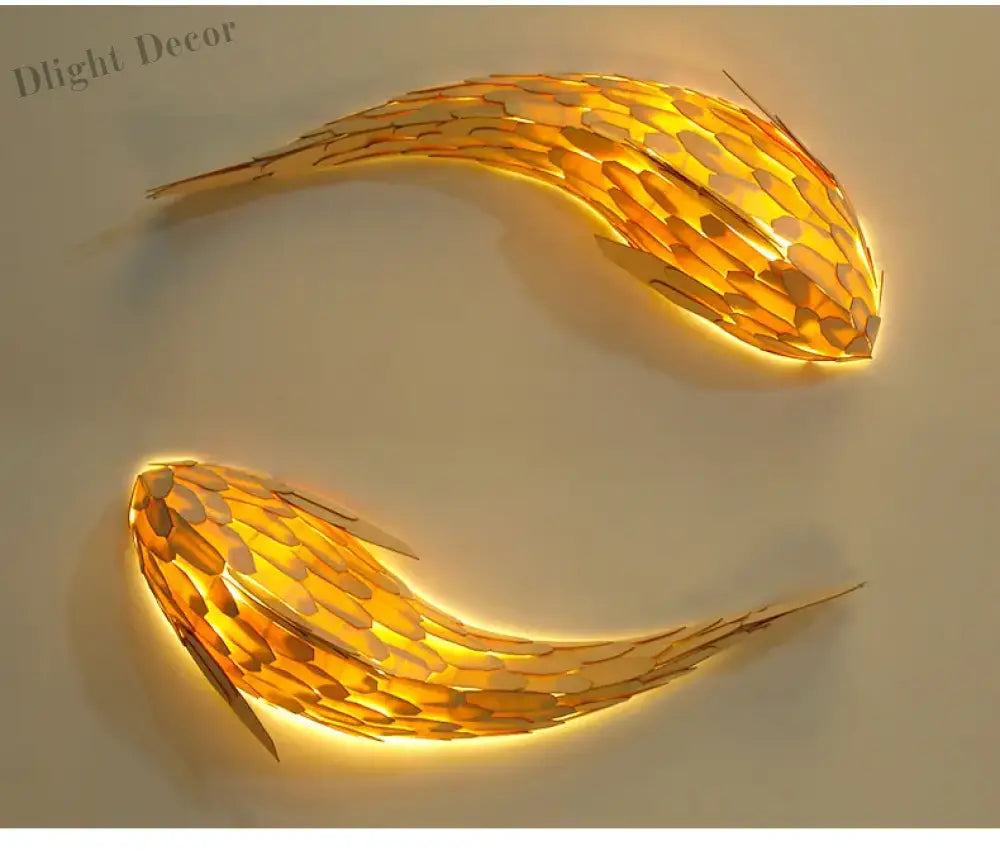 Dlight Decor Japanese Fish Wall Lamp Sculpture Wall Art