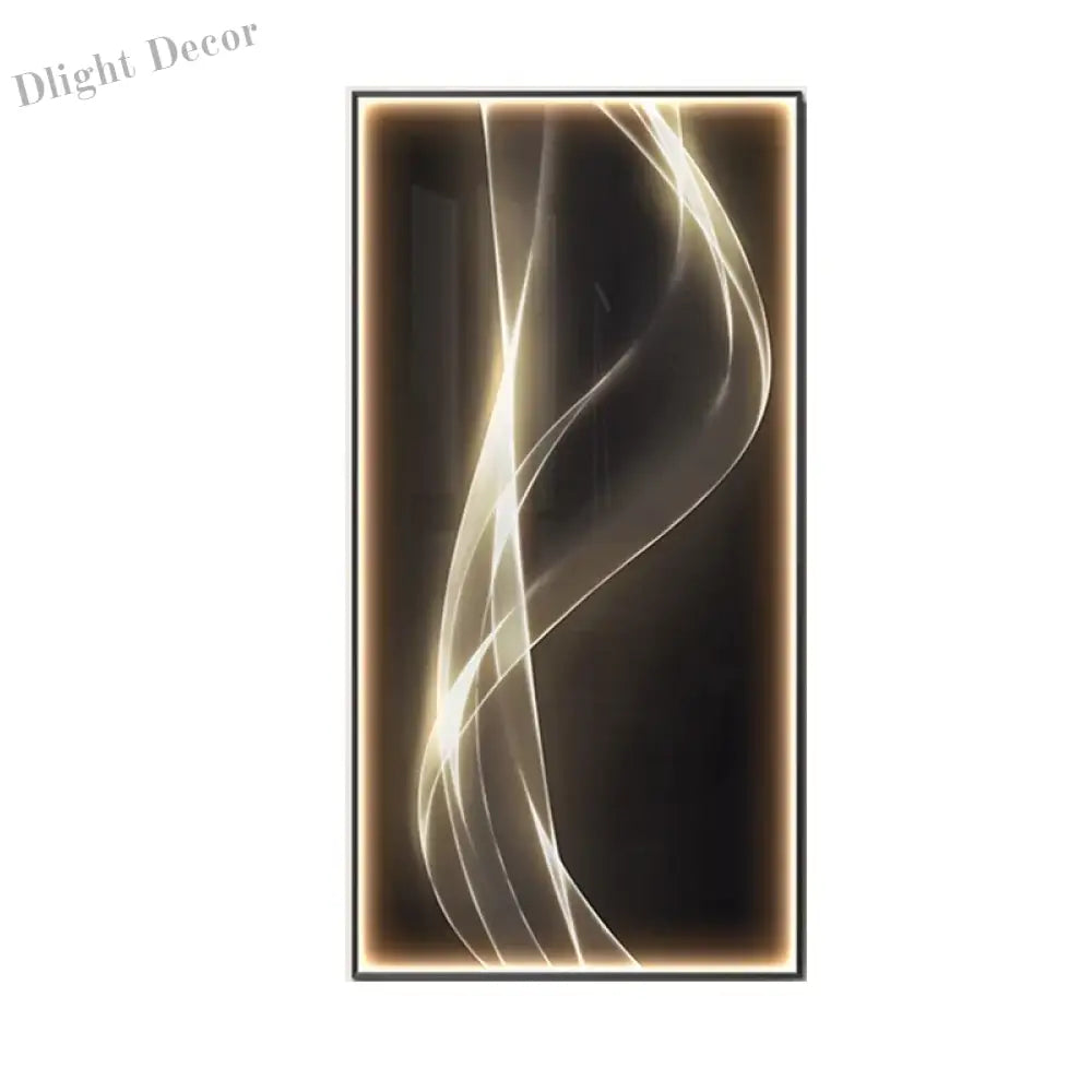 Dlight Decor Linear Wall Lamp for Modern Interiors C / 140X40CM / Dimmable warm light|Gold border Wall Art