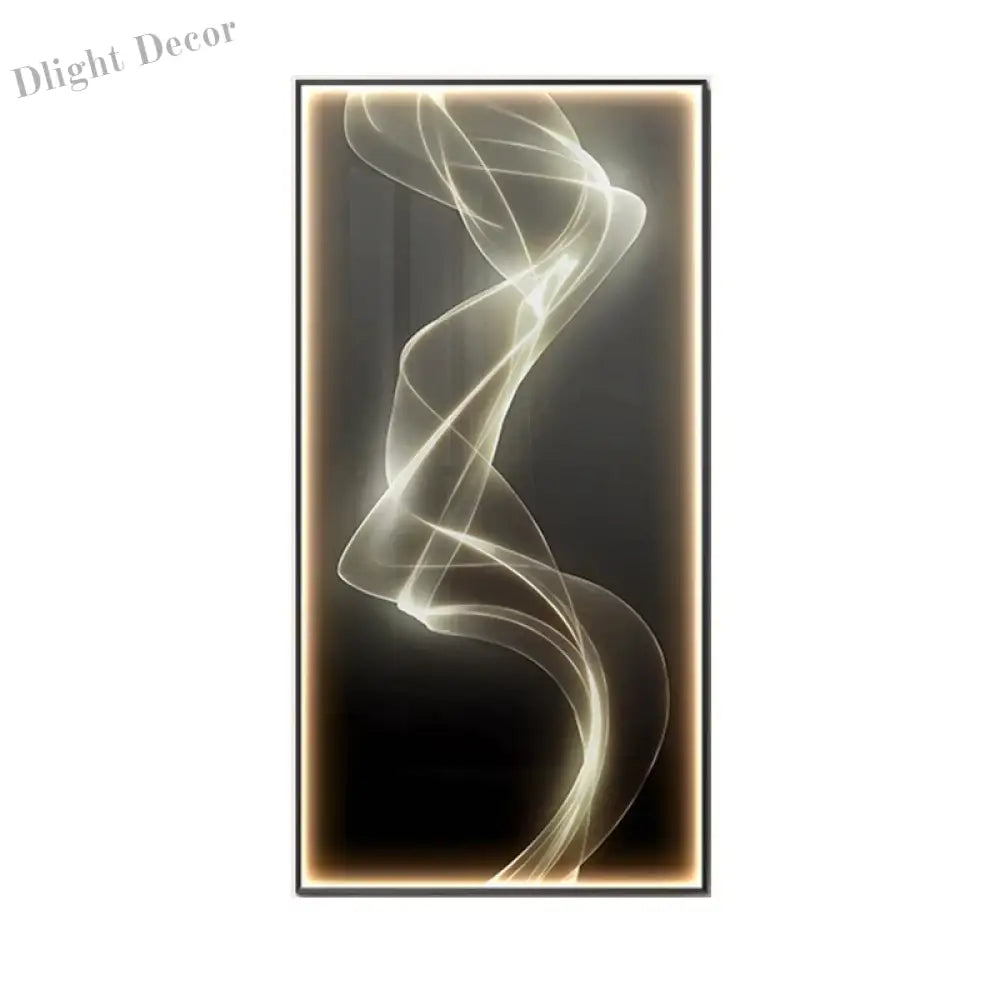 Dlight Decor Linear Wall Lamp for Modern Interiors D / 80X40CM / Dimmable warm light|Gold border Wall Art