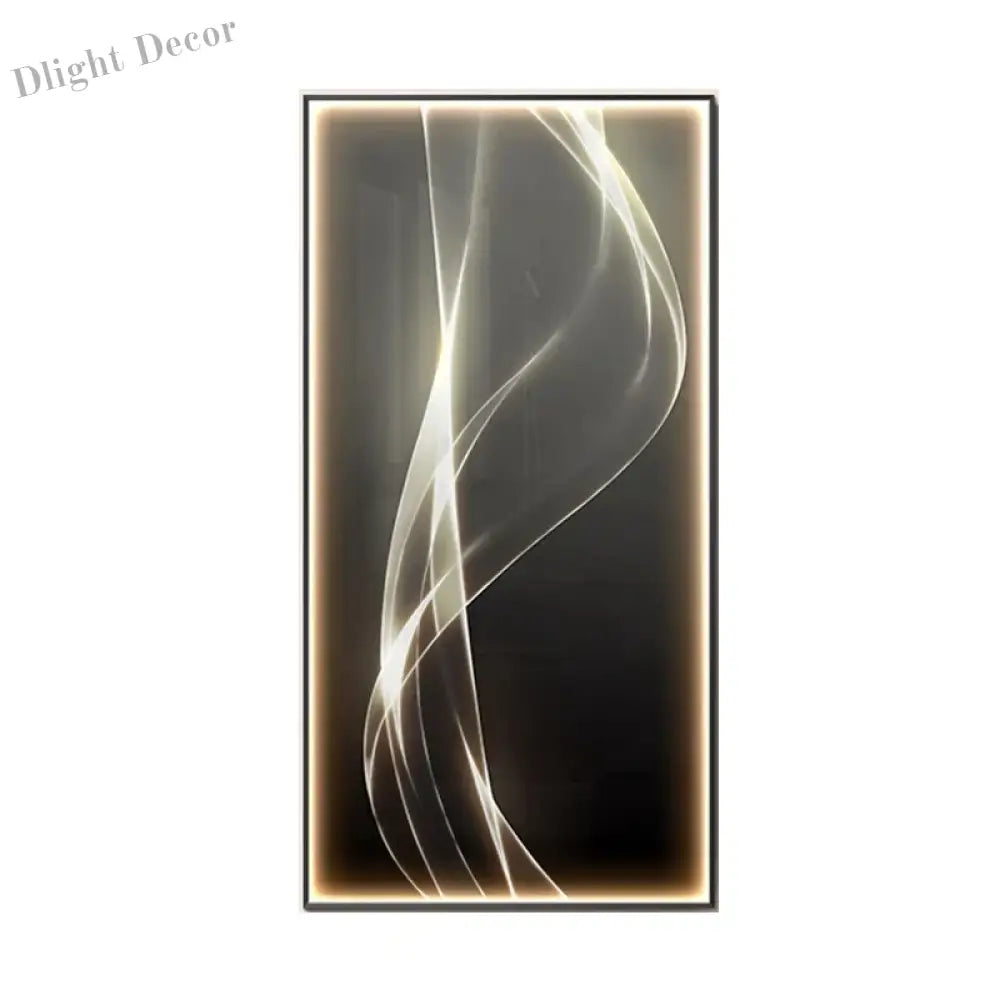 Dlight Decor Linear Wall Lamp for Modern Interiors E / 120X60CM / Dimmable warm light|Gold border Wall Art