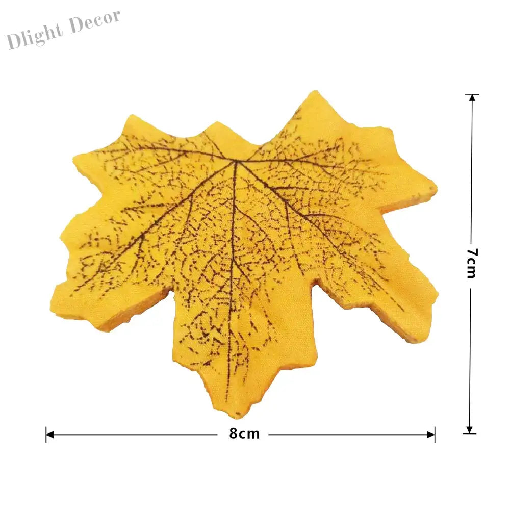 Dlight Decor Maple Leaves Set for Autumn Wall and Table Decor 8cm Yellow 50pcs