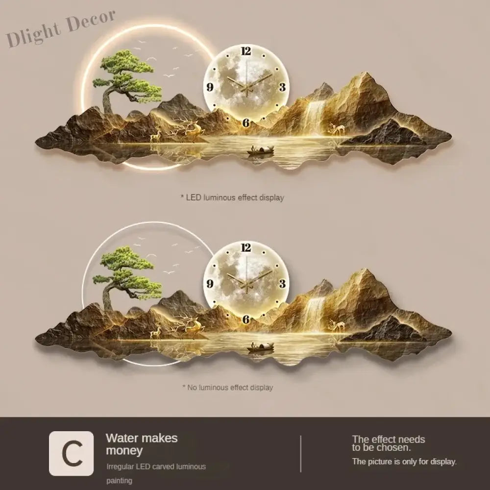 Dlight Decor Nordic Silent LED Wall Clock Light style3 / 50x150cm Wall Art