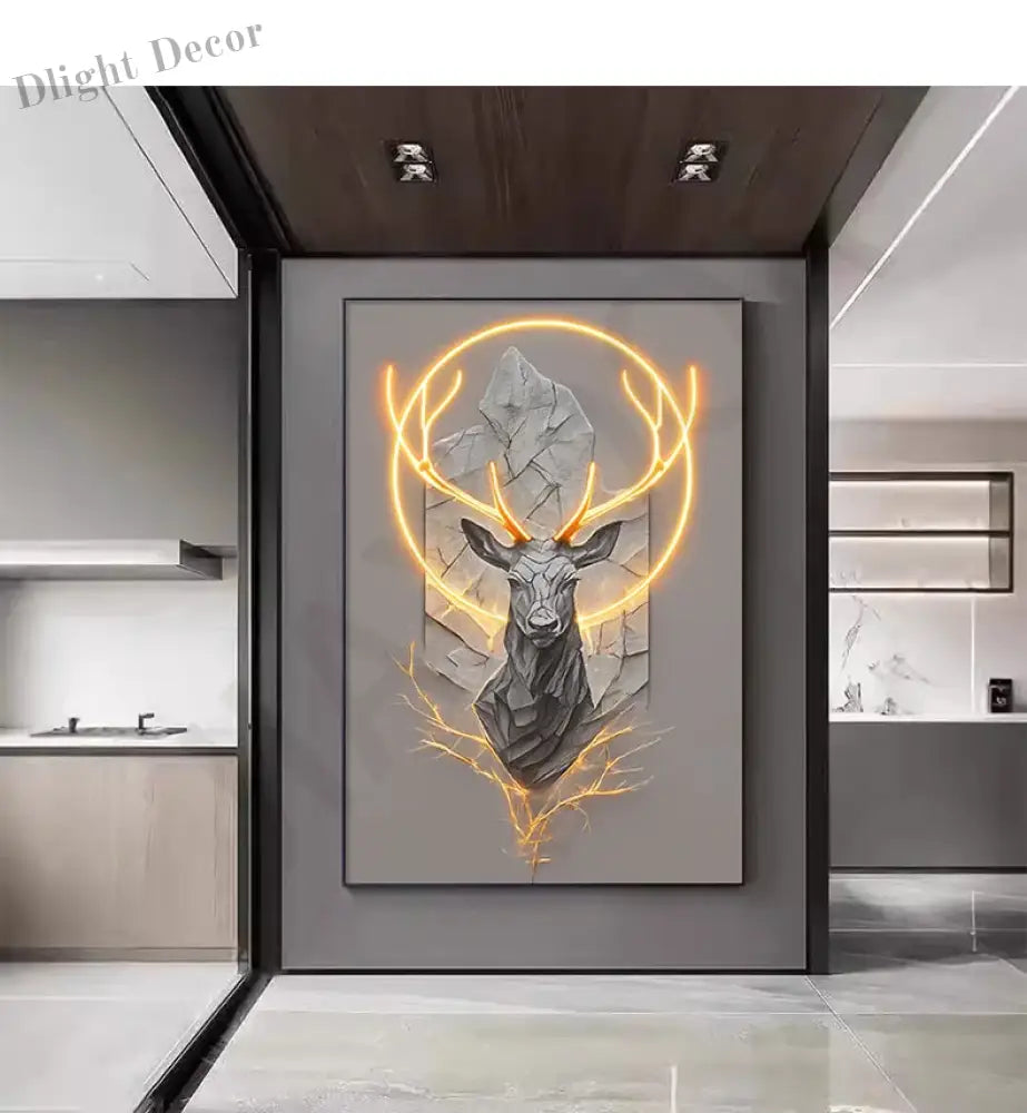 Dlight Decor Reindeer Wall Glow for Luxe Entry Spaces Wall Art