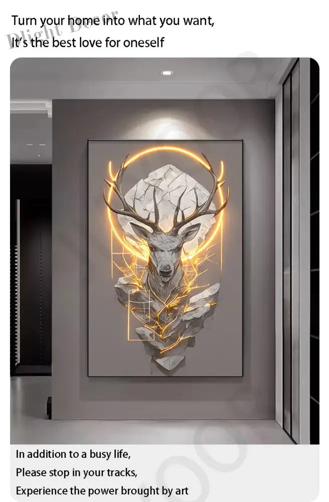 Dlight Decor Reindeer Wall Glow for Luxe Entry Spaces Wall Art