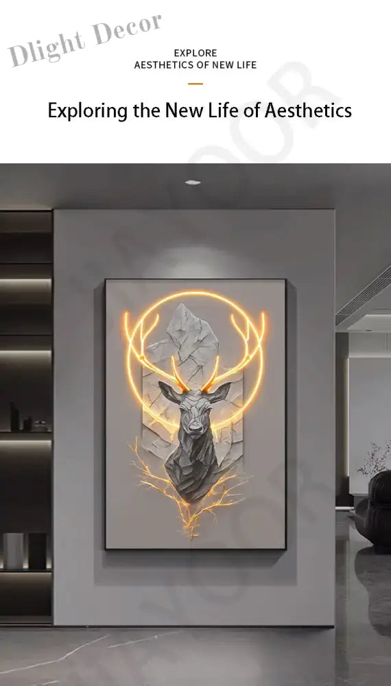 Dlight Decor Reindeer Wall Glow for Luxe Entry Spaces Wall Art