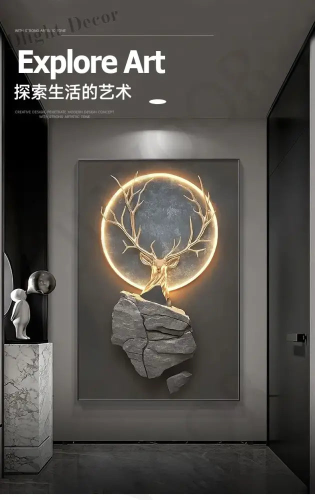 Dlight Decor Reindeer Wall Glow for Luxe Entry Spaces Wall Art
