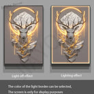 Dlight Decor Reindeer Wall Glow for Luxe Entry Spaces B / 80X40CM / Dimmable warm light|Gold border Wall Art