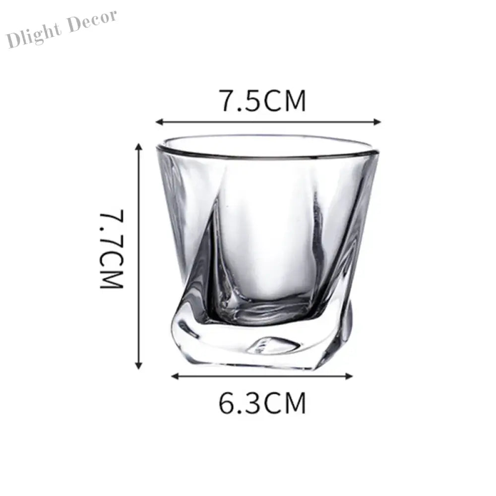 Dlight Decor Spiral Square Glass Cup Set 170ml (1pc/2pc) Cocktail Glasses