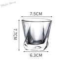 Dlight Decor Spiral Square Glass Cup Set 170ml (1pc/2pc) Cocktail Glasses