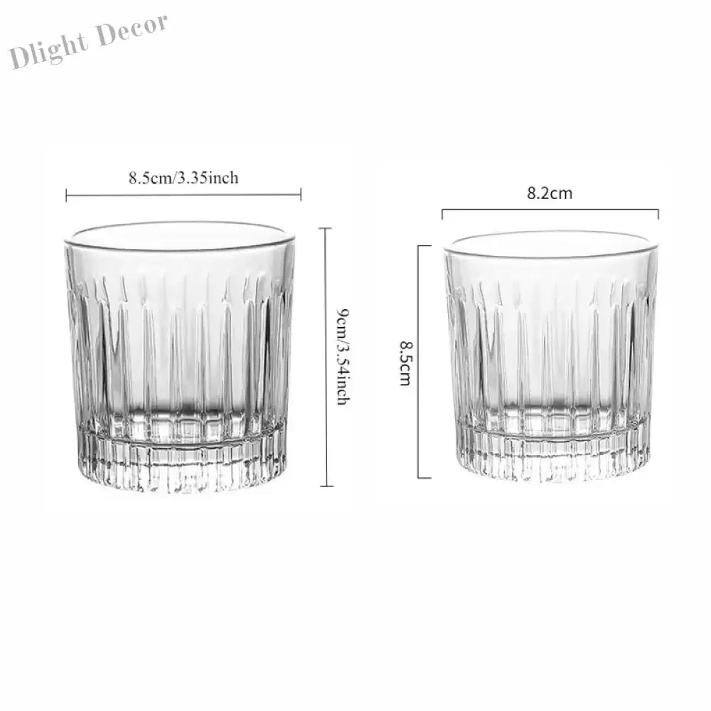 Dlight Decor Striped Whisky Glass 290ml or 335ml Cocktail Glasses