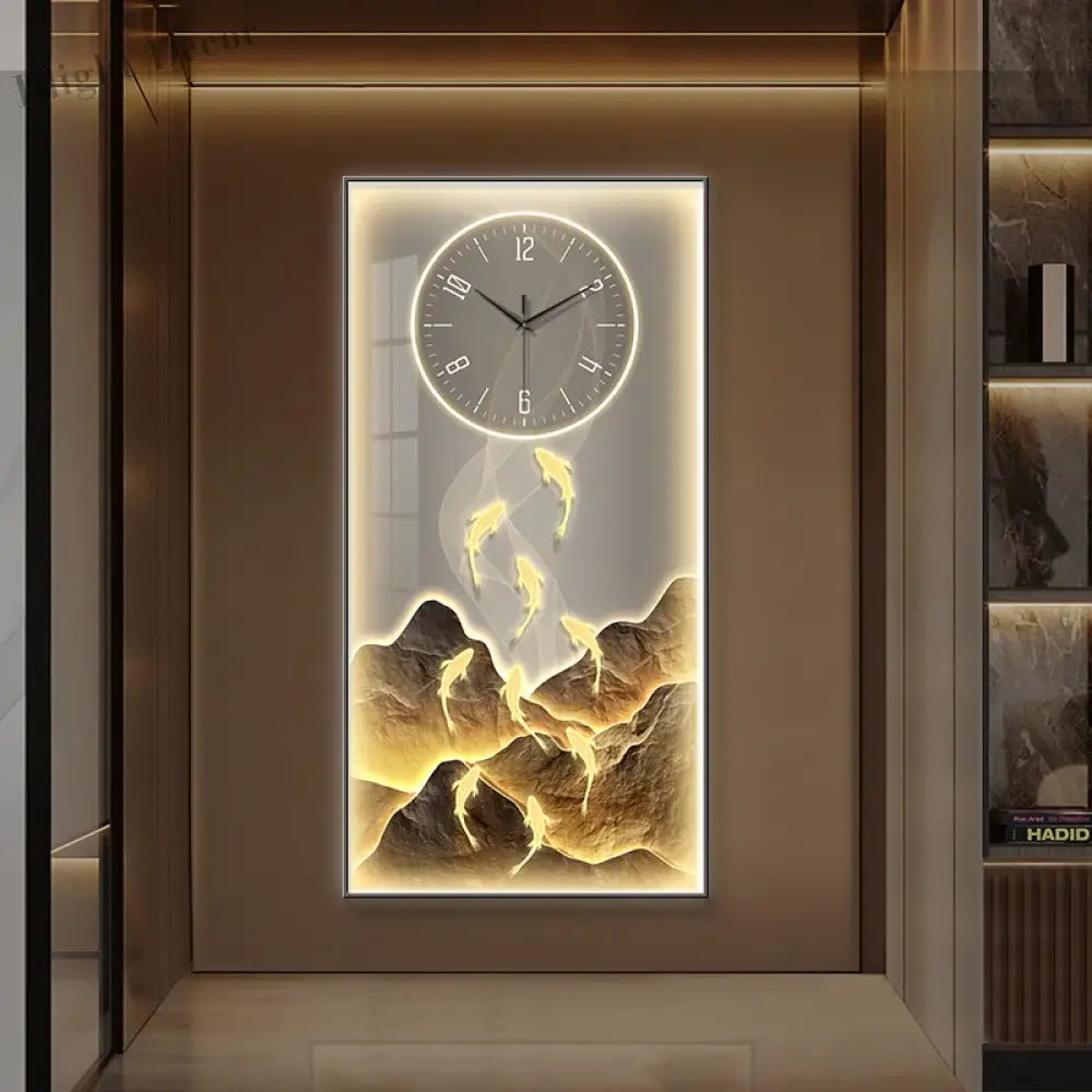 Dlight Decor Wall Clock Lamp with Crystal Glow Wall Art