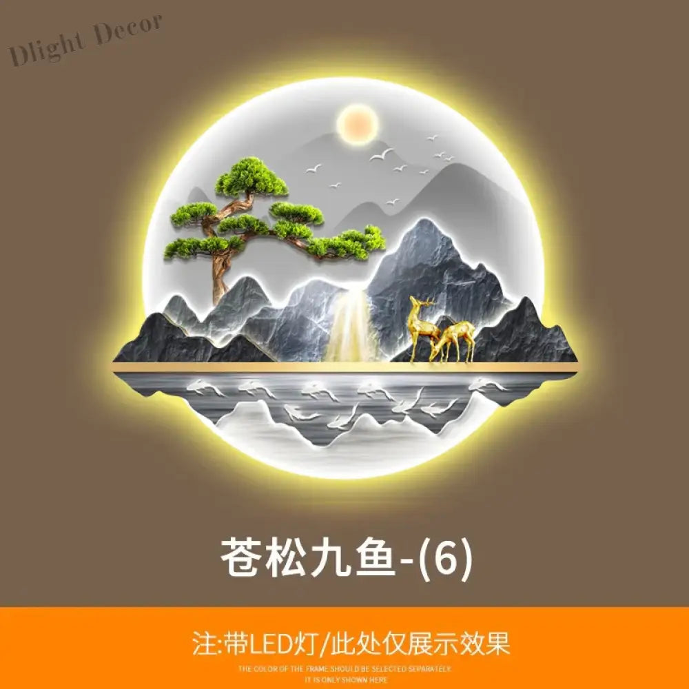 Dlight Decor Wealth Landscape Wall Lamp Mural F / 108X90 / Warm light Wall Art
