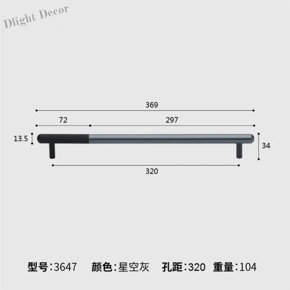 Dual tone Long Kitchen Cabinet Handles – Multicolor Wardrobe and Drawer Knobs Black gray 320mm Handles
