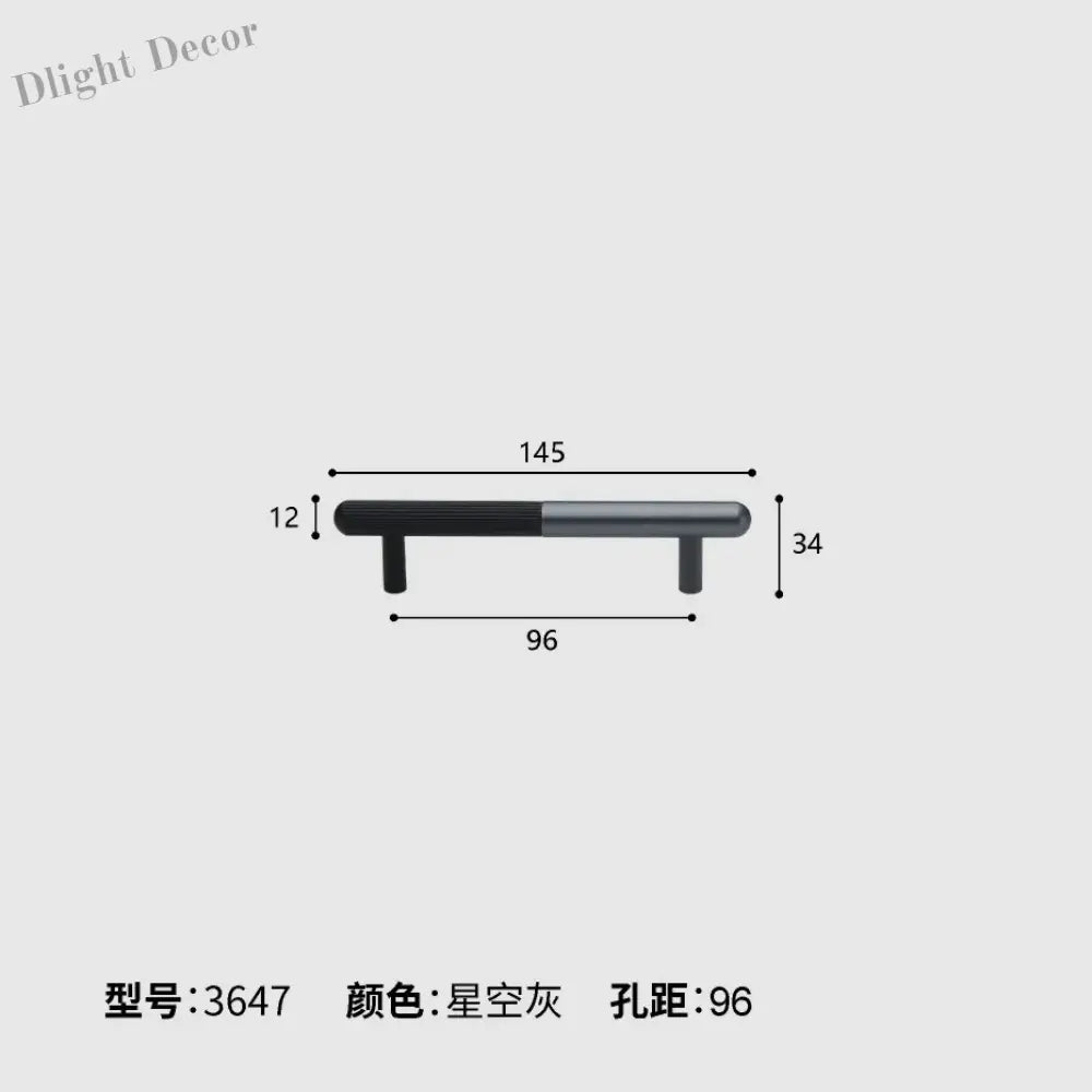 Dual tone Long Kitchen Cabinet Handles – Multicolor Wardrobe and Drawer Knobs Black gray 96mm Handles