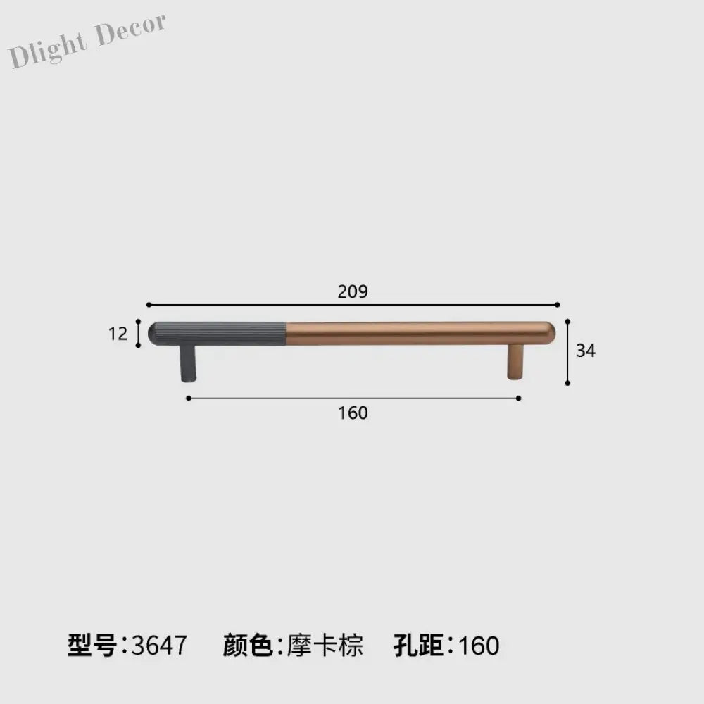 Dual tone Long Kitchen Cabinet Handles – Multicolor Wardrobe and Drawer Knobs Gray brown 160mm Handles