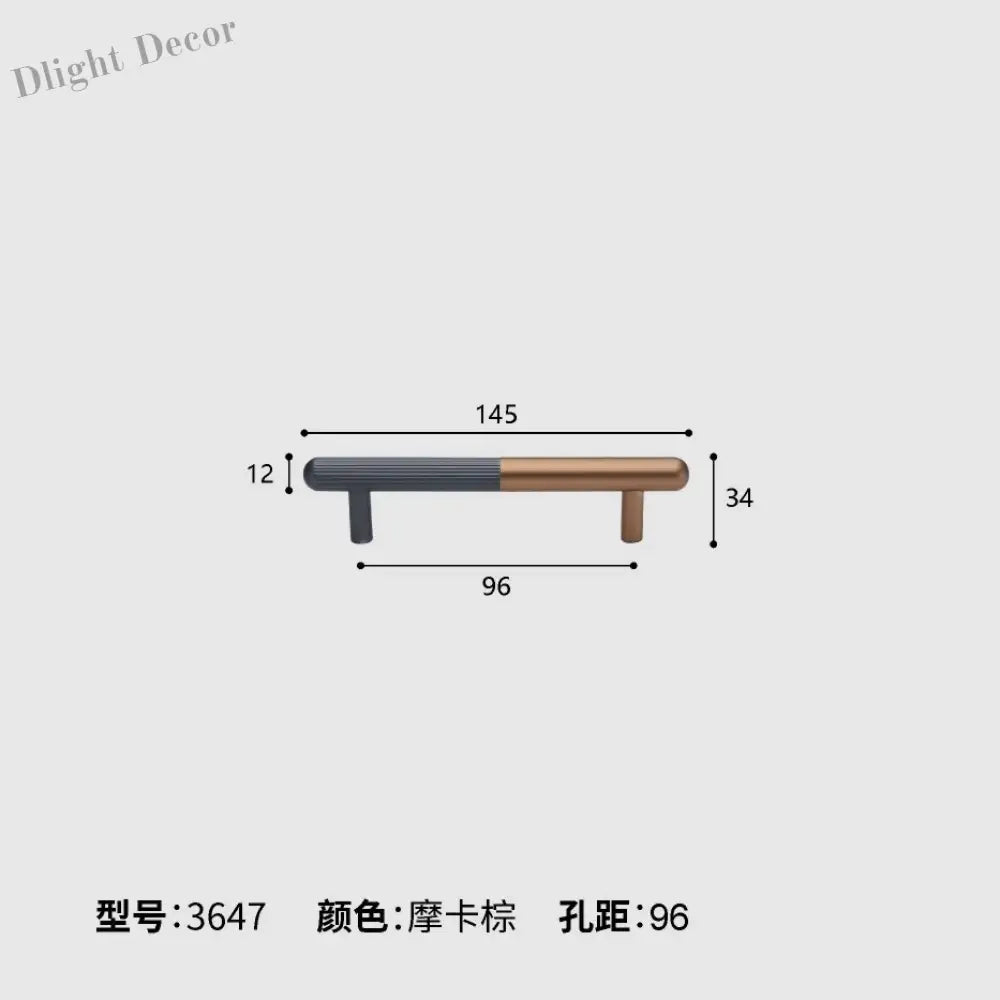 Dual tone Long Kitchen Cabinet Handles – Multicolor Wardrobe and Drawer Knobs Gray brown 96mm Handles