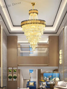 Duplex Building Chandelier - Post - Modern Light Luxury Crystal Elegance For Villas Living Rooms