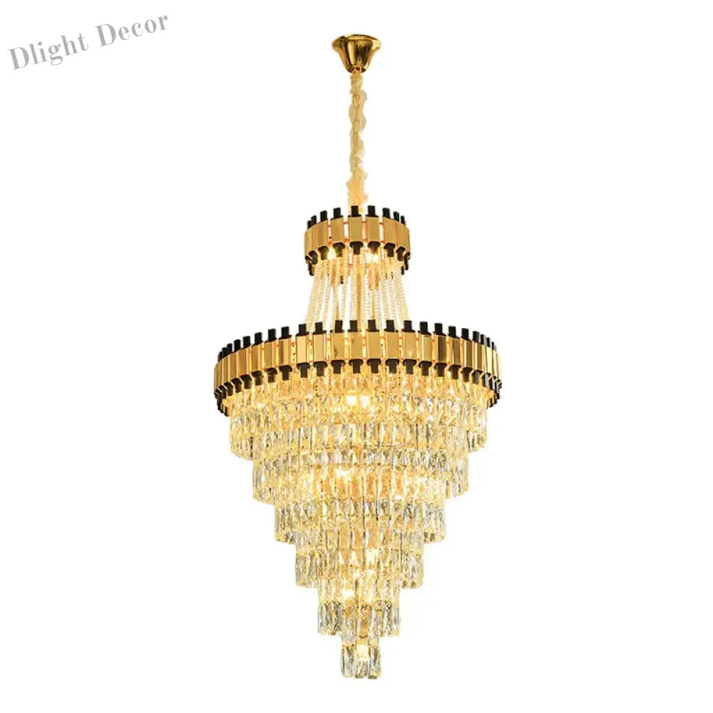 Duplex Building Chandelier - Post - Modern Light Luxury Crystal Elegance For Villas Living Rooms