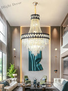 Duplex Building Crystal Chandelier - Post - Modern Light Luxury Elegance For Spiral Staircases