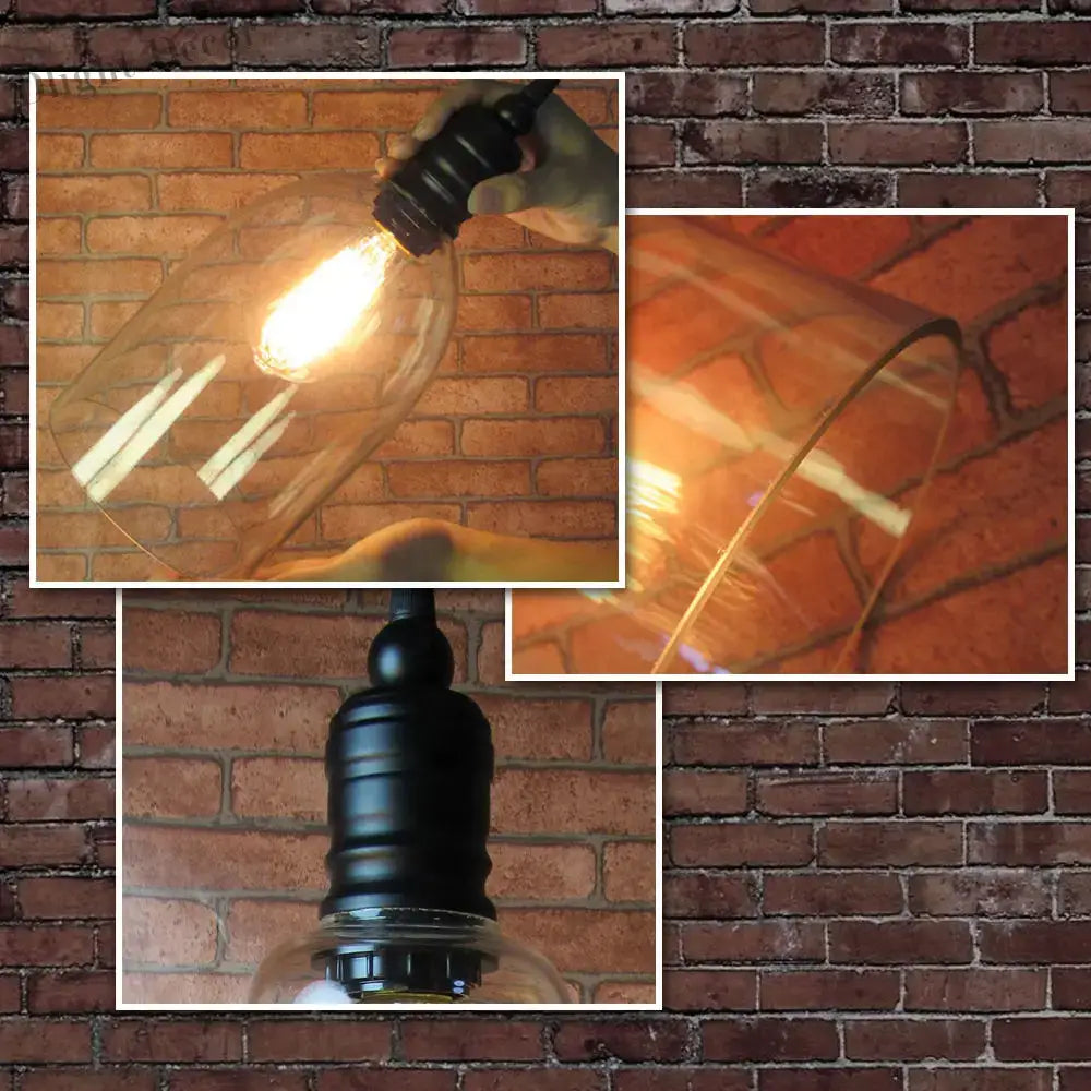 Edison Vintage Glass Pendant Lamp - Retro Loft Industrial Lighting Fixture Lights