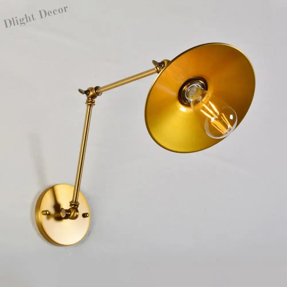 Edison’s Adjustable Embrace: Industrial Brass Swing Arm Wall Lamp