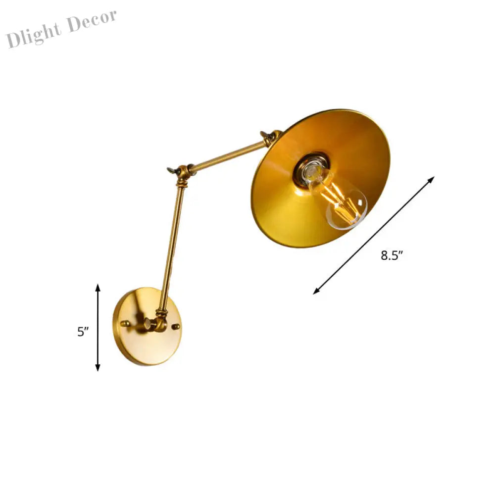 Edison’s Adjustable Embrace: Industrial Brass Swing Arm Wall Lamp