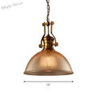 Edison’s Industrial Embrace: Brass Bowl Pendant Lamp With Ribbed Glass