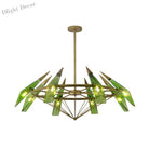 Elara’s Modern Chandelier - Two - Tone Glass Elegance (8 - Light)