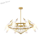 Elara’s Modern Chandelier - Two - Tone Glass Elegance (8 - Light)