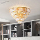 Eleanor’s Modern Crystal Chandelier: Tiered Elegance In Gold (5 Or 6 Lights)