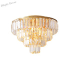 Eleanor’s Modern Crystal Chandelier: Tiered Elegance In Gold (5 Or 6 Lights)