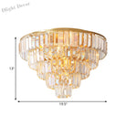 Eleanor’s Modern Crystal Chandelier: Tiered Elegance In Gold (5 Or 6 Lights)