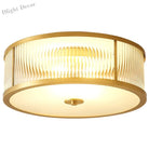 Elegant American Seiko Pure Copper Ceiling Light - Modern Minimalist Led Round Lamp For Bedrooms