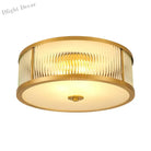 Elegant American Seiko Pure Copper Ceiling Light - Modern Minimalist Led Round Lamp For Bedrooms