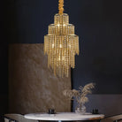 Elegant Brushed Gold Led Crystal Chandelier - A Luxury Addition To Your Modern Loft Home Decor