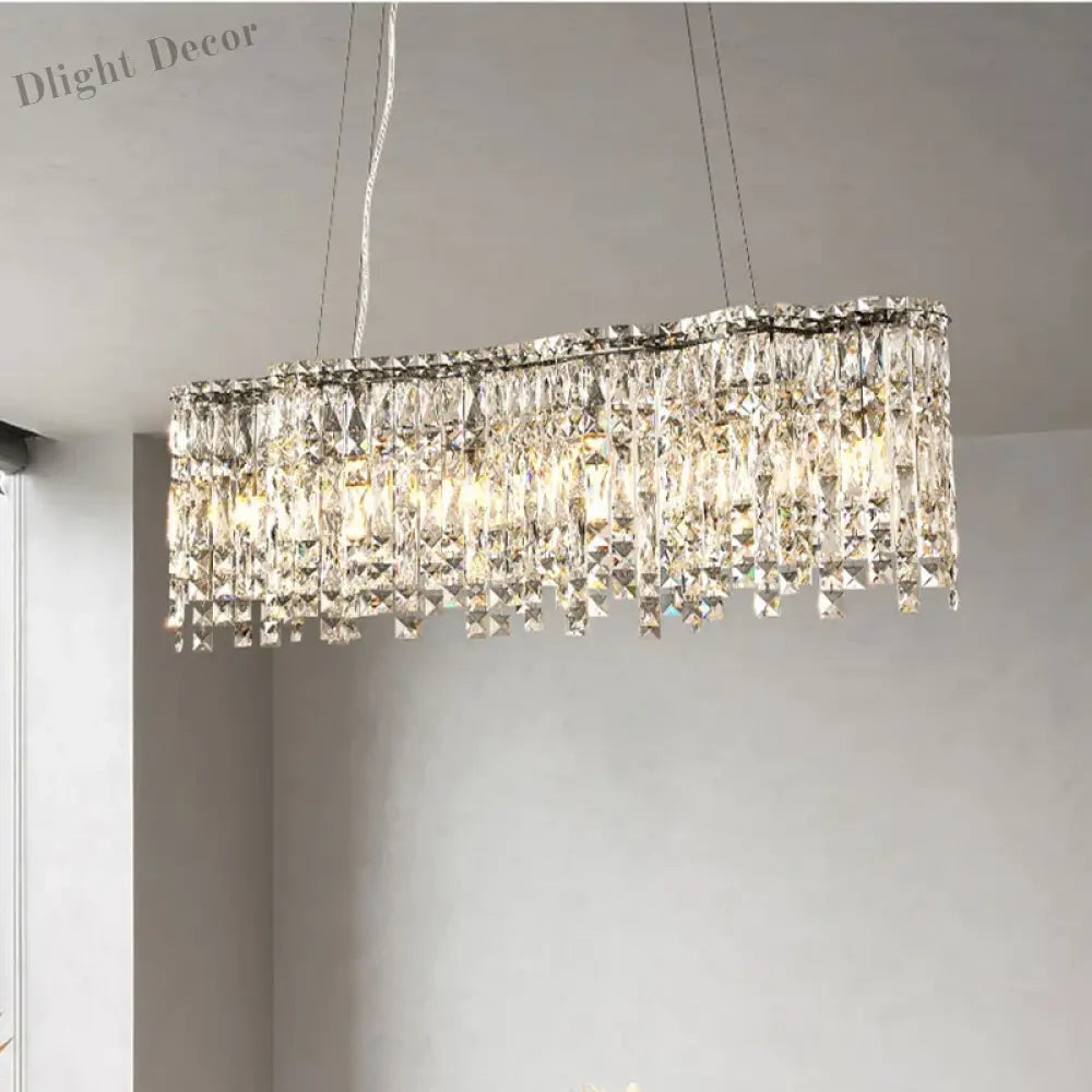 Elegant Chrome Stainless Steel K9 Crystal Chandelier - A Modern Luxury Lighting Fixture For Living