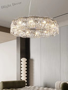 Elegant Chrome Stainless Steel K9 Crystal Chandelier - A Modern Luxury Lighting Fixture For Living