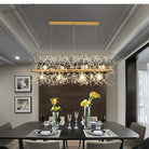 Elegant Crystal Led Chandelier - Nordic Gold And Silver Dandelion Design Perfect For Living Rooms