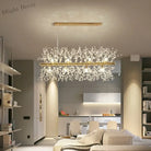 Elegant Crystal Led Chandelier - Nordic Gold And Silver Dandelion Design Perfect For Living Rooms