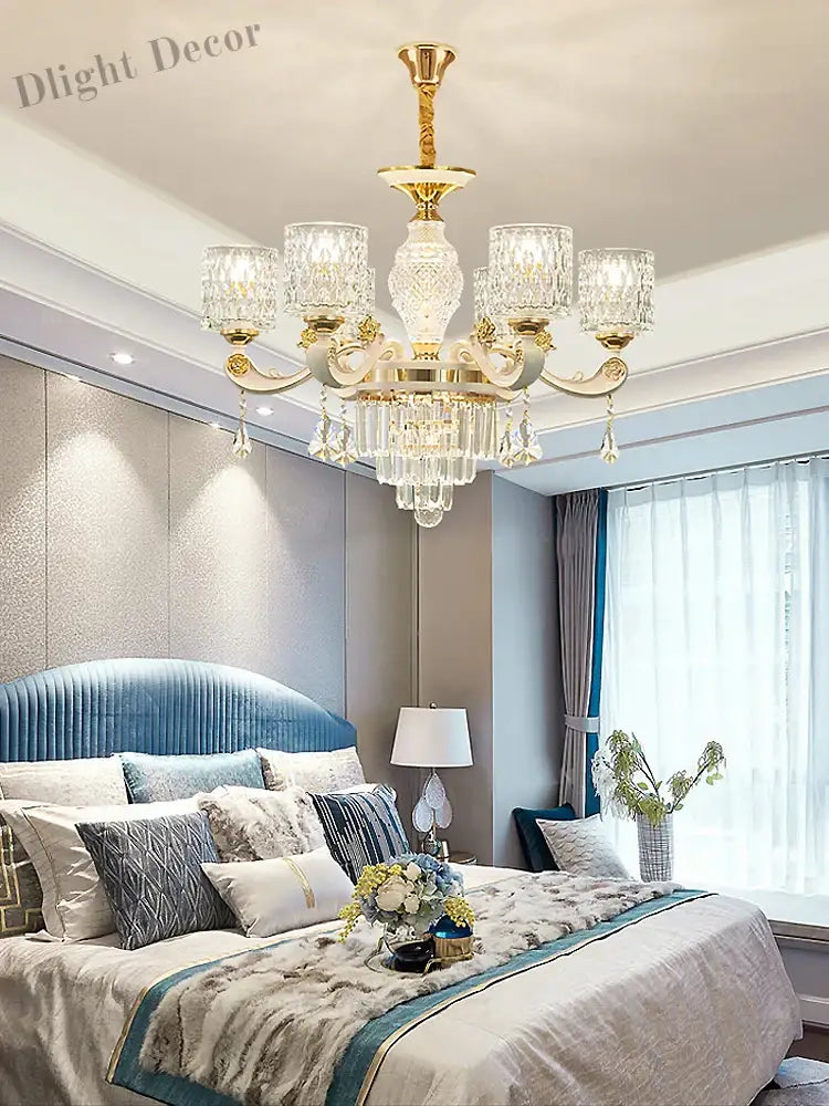 Elegant European Style Crystal Chandelier - A Light Luxury Atmosphere Fixture For Living Rooms