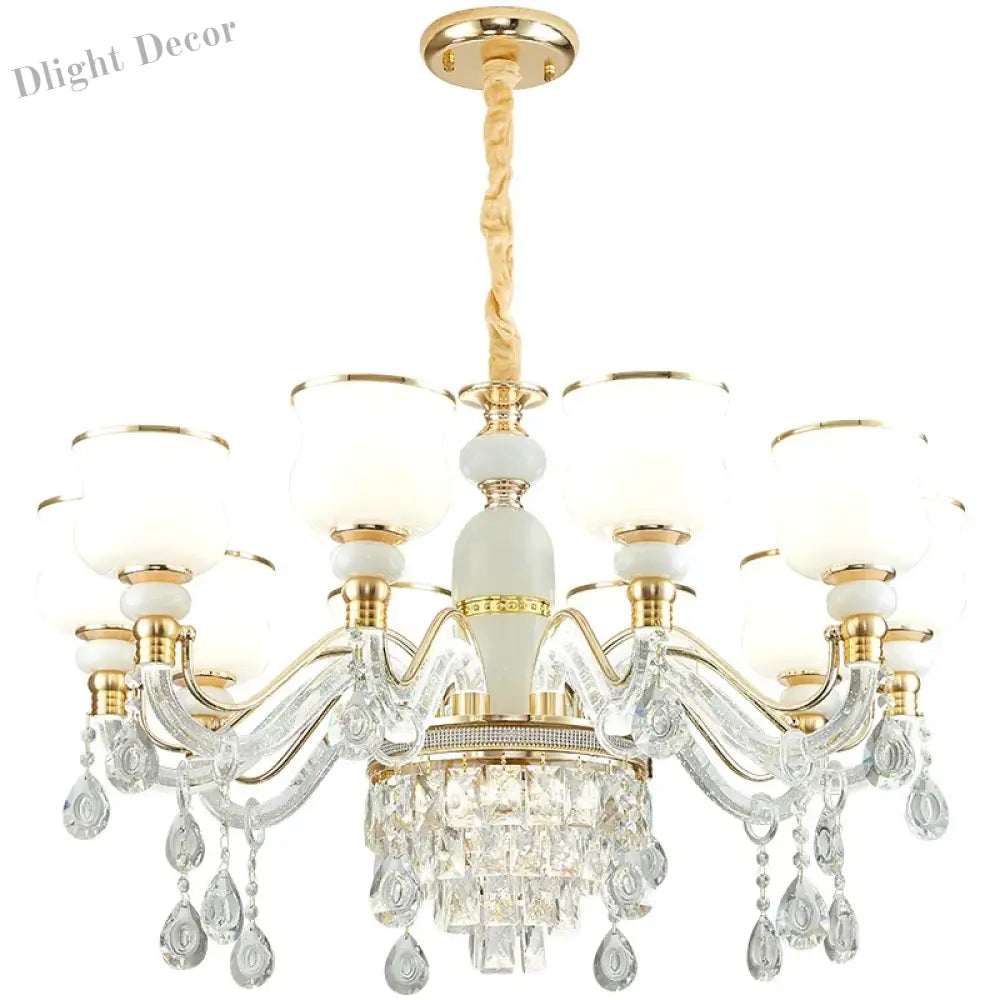 Elegant European Style Crystal Chandelier - Luxury Main Light For Living Rooms Dining And Villa