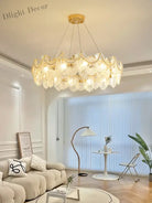 Elegant French Light Luxury Glass Chandelier - Modern Golden Rectangular Dining Room And Living