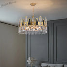 Elegant French Pastoral Golden Crystal Chandelier - Perfect For Living Rooms Dining Bedrooms And