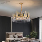 Elegant French Pastoral Golden Crystal Chandelier - Perfect For Living Rooms Dining Bedrooms And