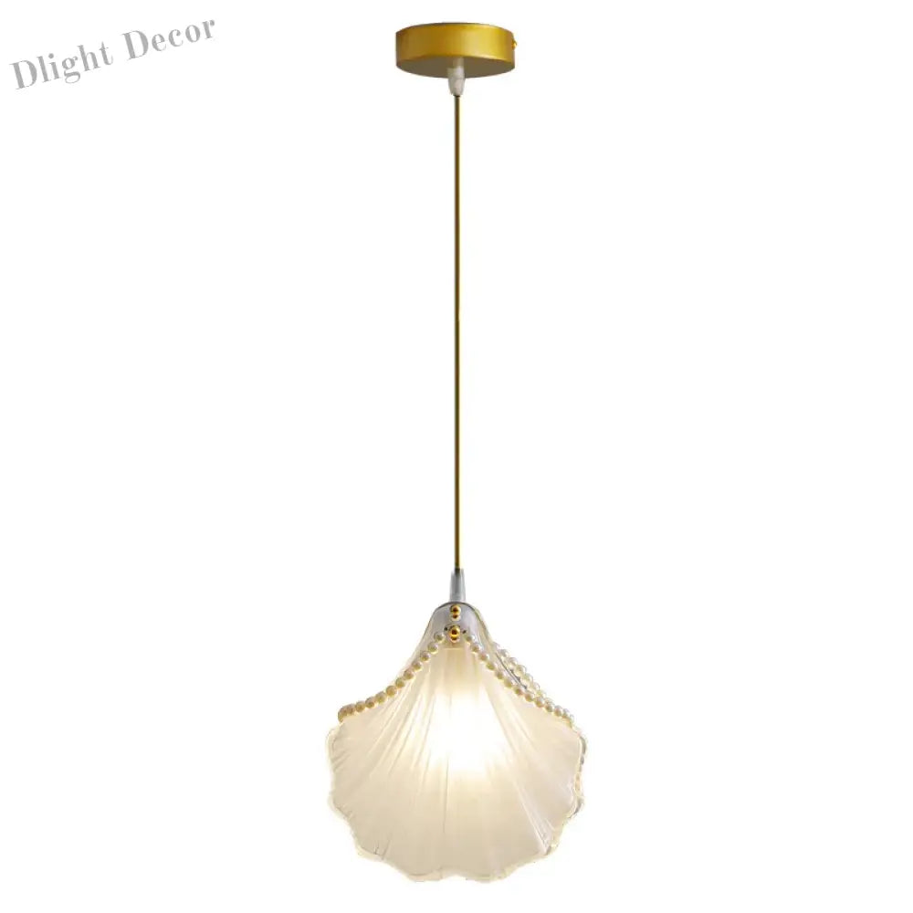 Elegant French Pastoral Pearl Shell Chandelier - A Modern Minimalist Fixture For Master Bedrooms