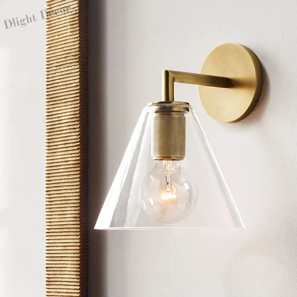 Elegant Gold Glass Wall Lamp - Post - Modern Lighting For Living Dining And More Wall Lamp