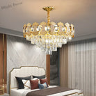 Elegant Golden Crystal Chandelier - Perfect For Master Bedrooms Living Rooms And Dining Creating An